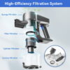 INSE Cordless Vacuum Cleaner,Ultra-Lightweight,LED Headlights,Removable Handheld Vacuum for Pet Hair Carpet Hardfloors,N3S/N3X