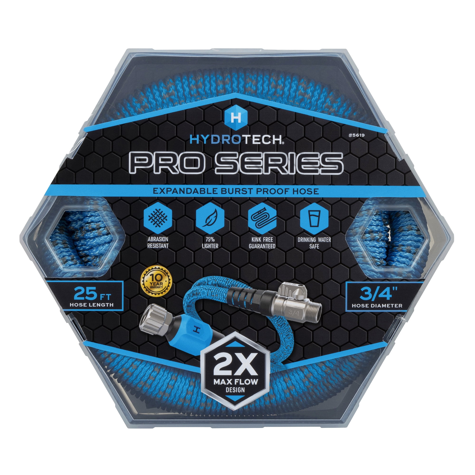 69f3c9a7-c93f-4fd4-b811-0173c9e39a5c.15f5d6ff182369509415cf0677afc527.jpeg HydroTech Pro Series 3/4" x 25ft Expandable Garden Hose - Kink-Free, 2x Flow, Lightweight