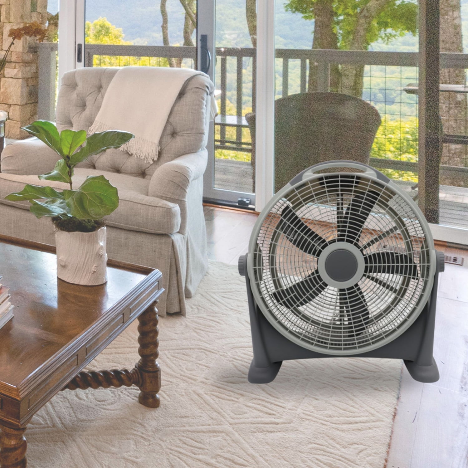 6d342054-e207-42e8-b651-07f32ebe9c74.99419e9ba1488496a03f2bb29222f47d.jpeg Seasons Comfort 20-In. 3-Speed High-Velocity Heavy-Duty Air-Circulator Floor Fan with 340° Tilting Head