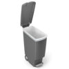 simplehuman Kitchen Trash Can, 10.6 Gallon Plastic Step Garbage Bin with Secure Slide Lock Lid, Gray