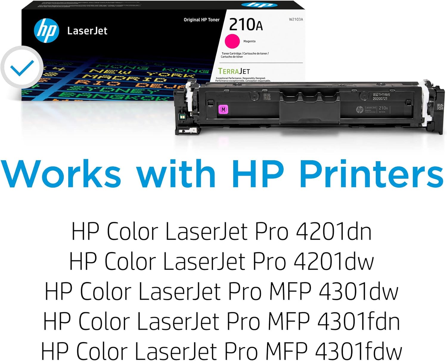 71-3PCjxHL._AC_SL1500_.jpg HP 210A Magenta Toner Cartridge | Works Color LaserJet Pro 4201, Color LaserJet Pro MFP 4301 Series | W2103A