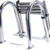 Amarine Made Boat Ladder 4 Steps Removable Premium Stainless Folding Rear Entry Pontoon Boat Ladder w/Extra Wide Step Amarine Made Boat Ladder 4 Steps Removable Premium Stainless Folding Rear Entry Pontoon Boat Ladder w/Extra Wide Step