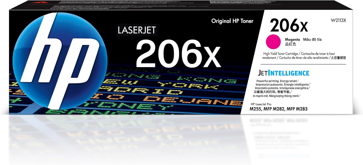 HP 206X Magenta Toner Cartridge | Works with Color LaserJet Pro M255, MFP M282, M283 Series | W2113X