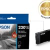 EPSON 220 DURABrite Ultra Ink High Capacity Black Cartridge (T220XL120-S) Works with WorkForce WF-2630,2650, 2660, 2750, 2760 and Expression XP-320,420, 424