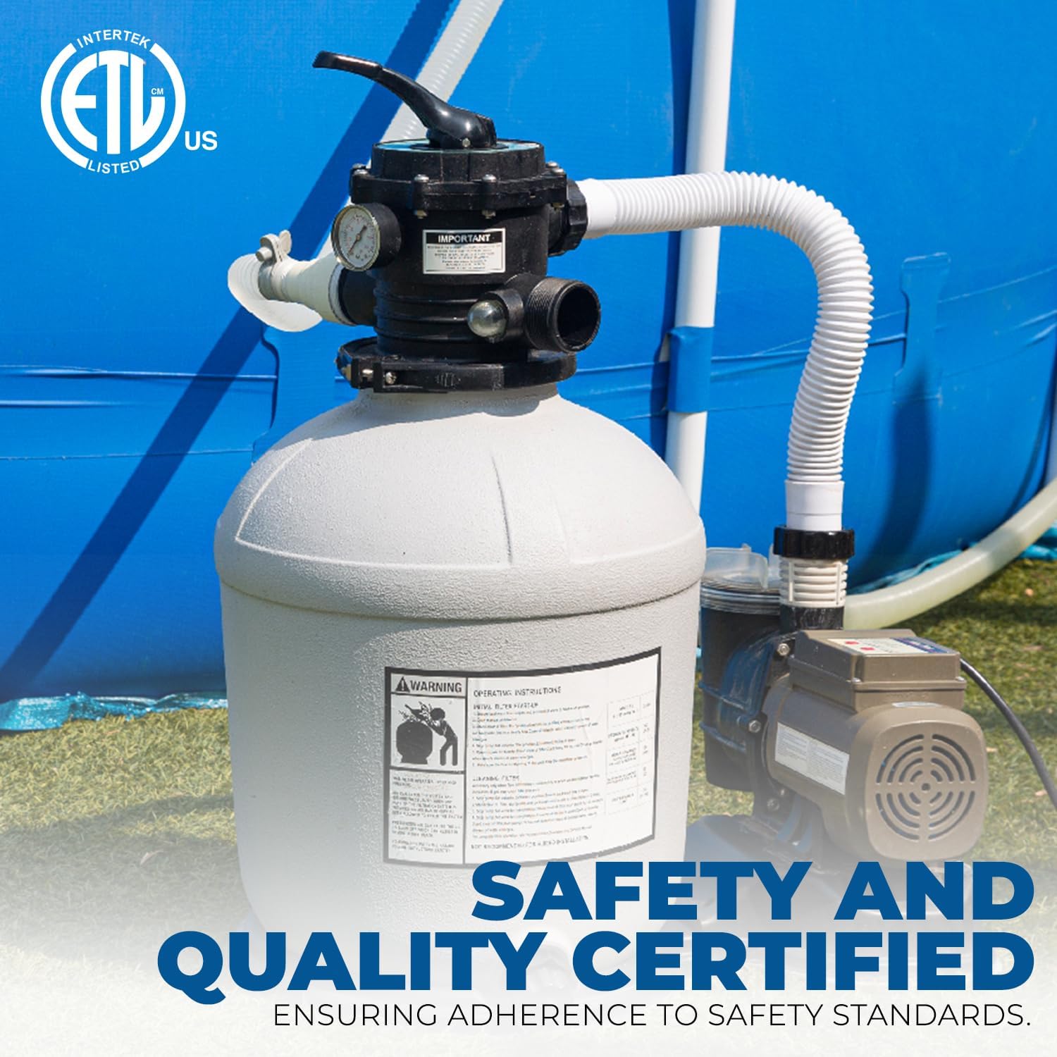 712WDWUwVYL._AC_SL1500_.jpg XtremepowerUS 16" Sand Filter Pump for Above Ground Swimming Pool 3/4 HP Pool Pump with Timer Function up to 15,000 Gallons Pool 3,100 GPH High-Flow Improved Circulation and Filtration