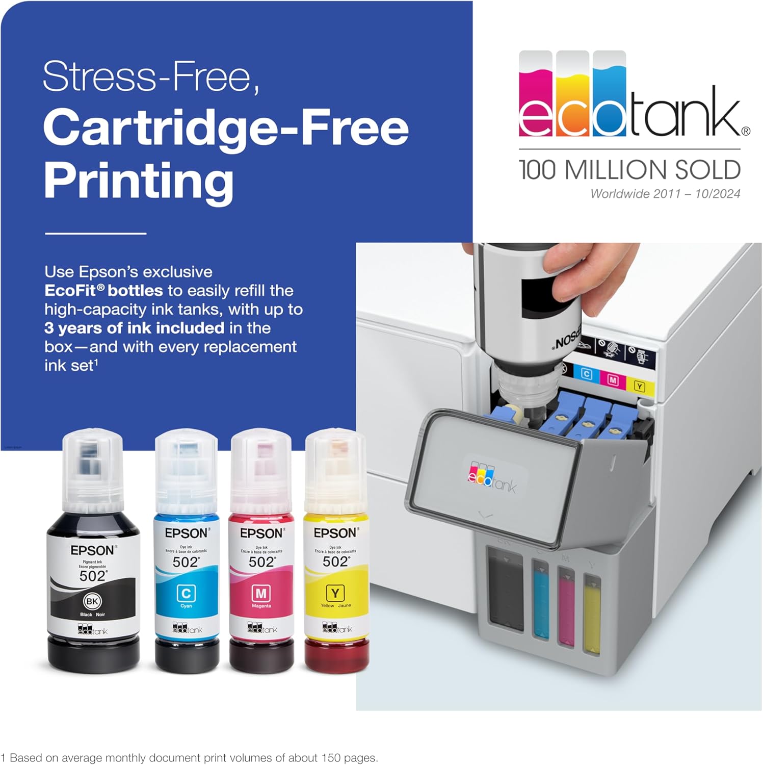 713tC4662LL._AC_SL1500_.jpg Epson EcoTank ET-4950 Wireless All-in-One Color Supertank Printer with up to 3 Years of Ink Refillable Tanks, Perfect for Office, 18 PPM, 2.4" Colorful Touchscreen, Auto Document Feeder - White