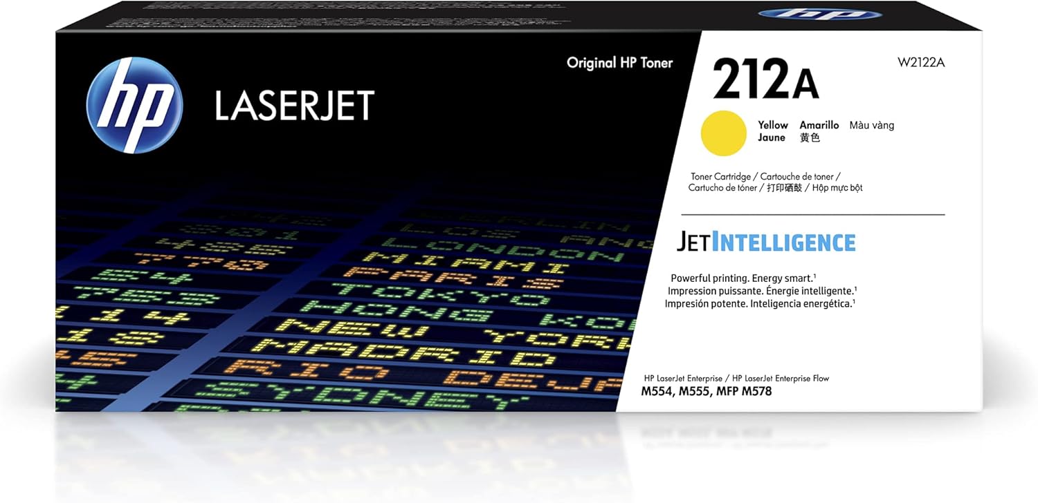 HP 212A Yellow Toner Cartridge Printers | Works with Color LaserJet Enterprise M554, M555 Series; Color LaserJet Enterprise MFP M578 Series | W2122A