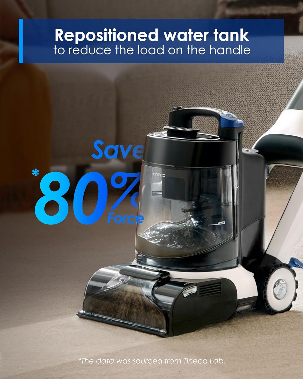 Tineco CARPET ONE Cruiser Smart Carpet Cleaner, Self-Cleaning and FlashDry, Deep Cleaning for Pet, Carpet and Upholstery, 167℉ PowerDry, 130W Powerful suction SmoothPower Tineco CARPET ONE Cruiser Smart Carpet Cleaner, Self-Cleaning and FlashDry, Deep Cleaning for Pet, Carpet and Upholstery, 167℉ PowerDry, 130W Powerful suction SmoothPower - Image 5