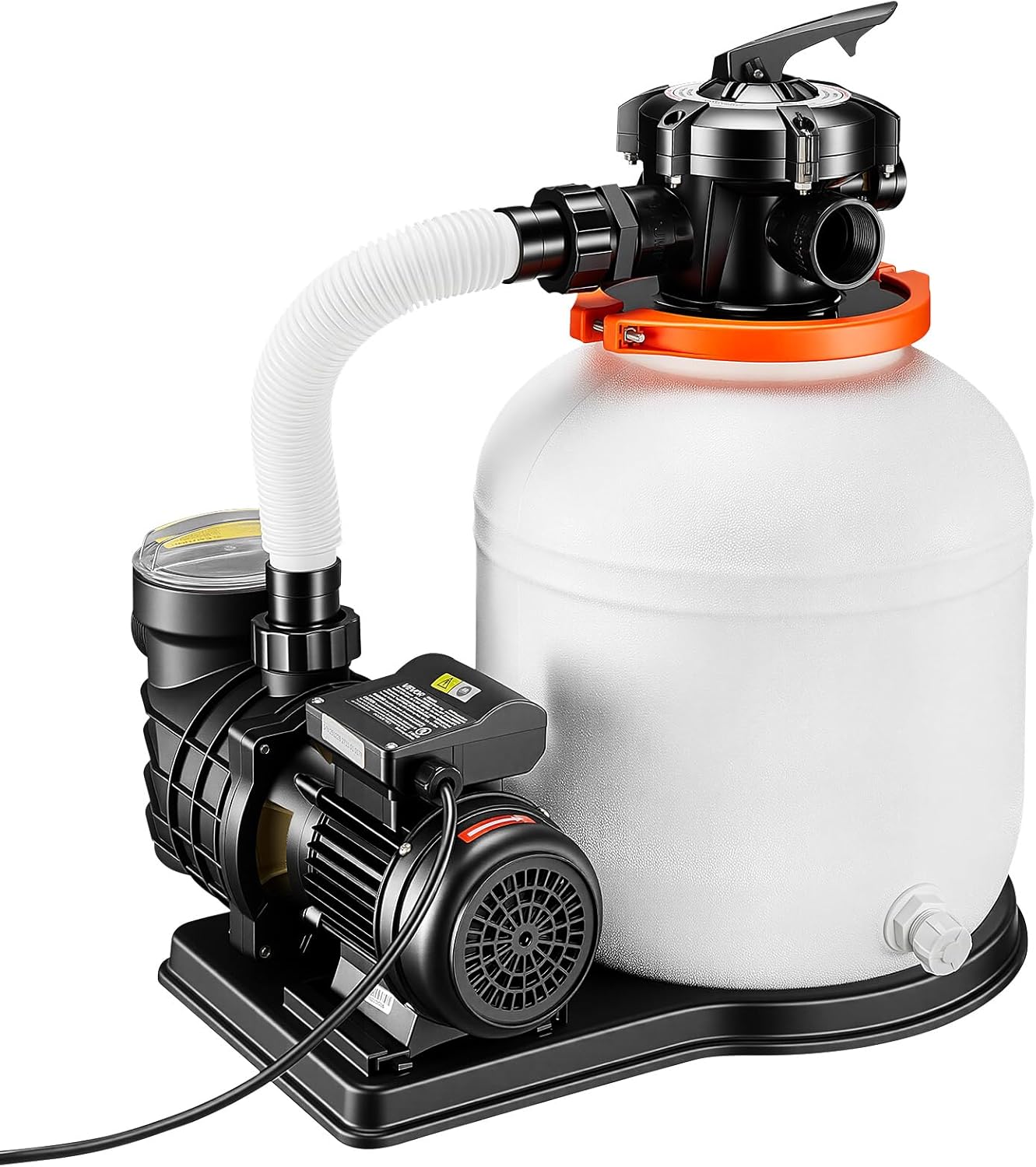 7175CtNc4eL._AC_SL1500_.jpg VEVOR FlashPure Sand Filter Pump, 14 in for Above Ground Pool, 0.75 HP 3500 GPH, Swimming Pool Filter System with Timer, 6X Faster Filtration, Media Installed, Leak-Resistant, Ready to Use Out of Box
