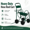 Alvantor Garden Hose Reel Cart, Heavy Duty Steel Water Hose Cart with 4 Wheels, Holds 229 ft 5/8 in Hose, Green