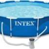 Intex 12' x 2.5' Round Pool w/ Filter Pump & Pool Cleaning Kit w/ Vacuum & Pole
