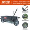 Agri-Fab Tow Behind Spiker Seeder Drop Spreader for Seed, Fertilizer, Salt and Ice Melt, 100 lb Capacity with 32 In Working Width