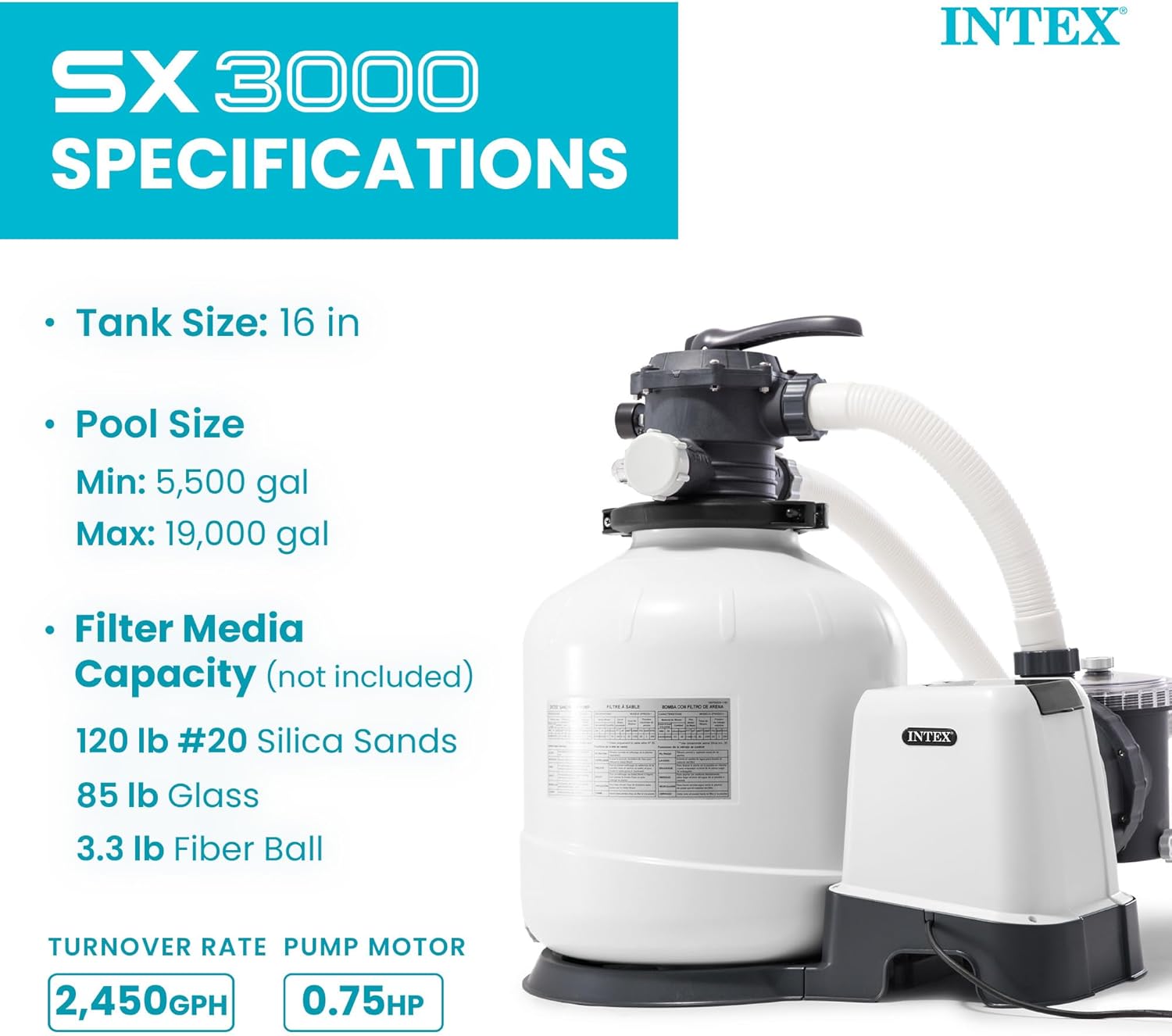 718WghzzaL._AC_SL1500_.jpg Intex 3000 GPH Sand Filter Pump with Built-In Timer and Krystal Clear Saltwater System Maintenance Set for Above Ground Outdoor Swimming Pools