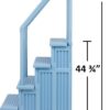 Aqua Select Anti-Slip in-Pool Steps | Tranquil Blue | for Above Ground Swimming Pools | Can Mount to Decks 48" to 54" H | Safety Stairs Capacity Up to 350 lbs
