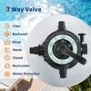 Garvee 19" Sand Filter Pump for Above Ground Pool with Timer, 1.5HP 6075GPH Swimming Pool Pump & Sand Filter System with 7-Way Valve & Strainer Basket, Pool Pumps Above Ground, Grey