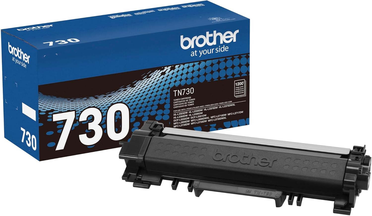 Brother Genuine Standard Yield Toner Cartridge, TN730, Replacement Black Toner, Page Yield Up To 1,200 Pages, Amazon Dash Replenishment Cartridge,1 Pack
