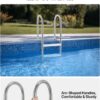 VEVOR Swimming Pool Ladder, 4-Step Double Handrails Stairs with Non-Slip Heavy Duty Steps, Stainless Steel Load Capacity 265 lbs, for 54 in Inground Pools with Mounted Deck Board Indoor & Outdoor