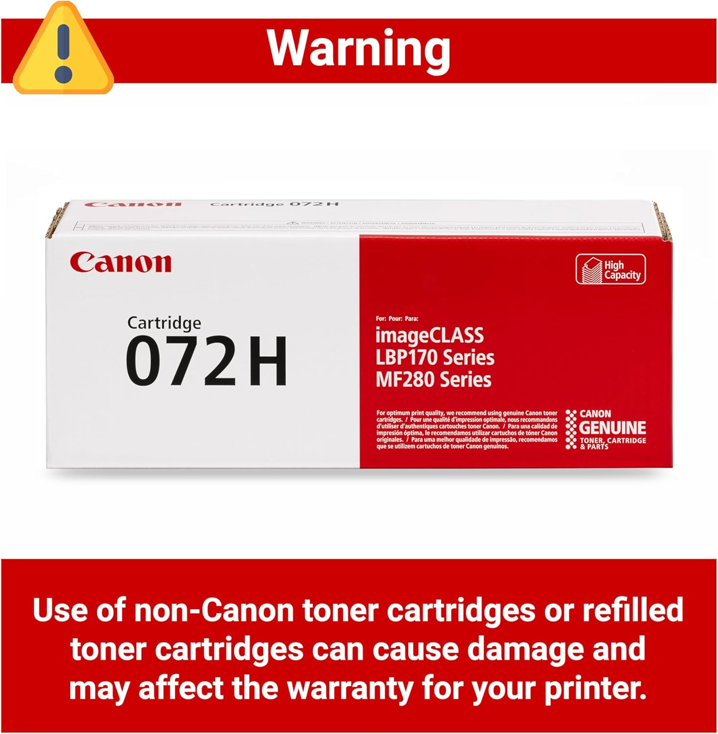 71C9uRm25L._AC_SL1500_.jpg Canon Genuine 072 Black Toner Cartridge High Capacity Compatible with MF280 Series and LBP172dw