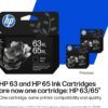 HP 63XL/65XL Black High-Yield Ink Cartridge (Replaces and Works with Both 63XL & 65XL) | Works with AMP; DeskJet 1100, 2100, 2600, 3600; Envy 4500, 5000; OfficeJet 3800, 4600, 5200 Series | B7RT5AN