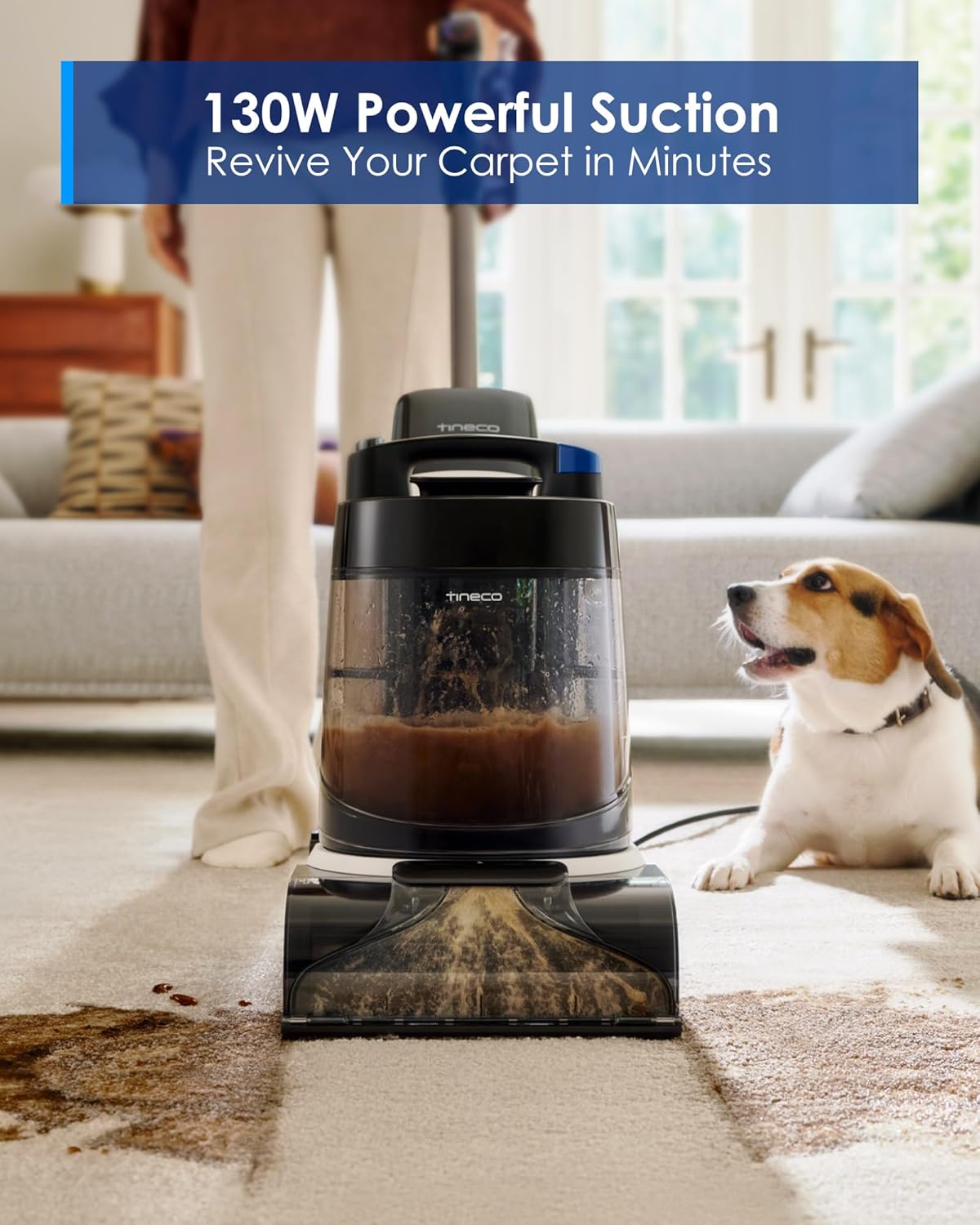 Tineco CARPET ONE Cruiser Smart Carpet Cleaner, Self-Cleaning and FlashDry, Deep Cleaning for Pet, Carpet and Upholstery, 167℉ PowerDry, 130W Powerful suction SmoothPower Tineco CARPET ONE Cruiser Smart Carpet Cleaner, Self-Cleaning and FlashDry, Deep Cleaning for Pet, Carpet and Upholstery, 167℉ PowerDry, 130W Powerful suction SmoothPower - Image 4