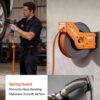 VEVOR Retractable Air Hose Reel, 3/8 Inch x 50 FT Hybrid Air Hose Max 300PSI, Auto Rewind Air-Compressor Hoses Reel with 5 ft Lead in, 180° Swivel Ceiling/Wall Mount for Garage Workshops