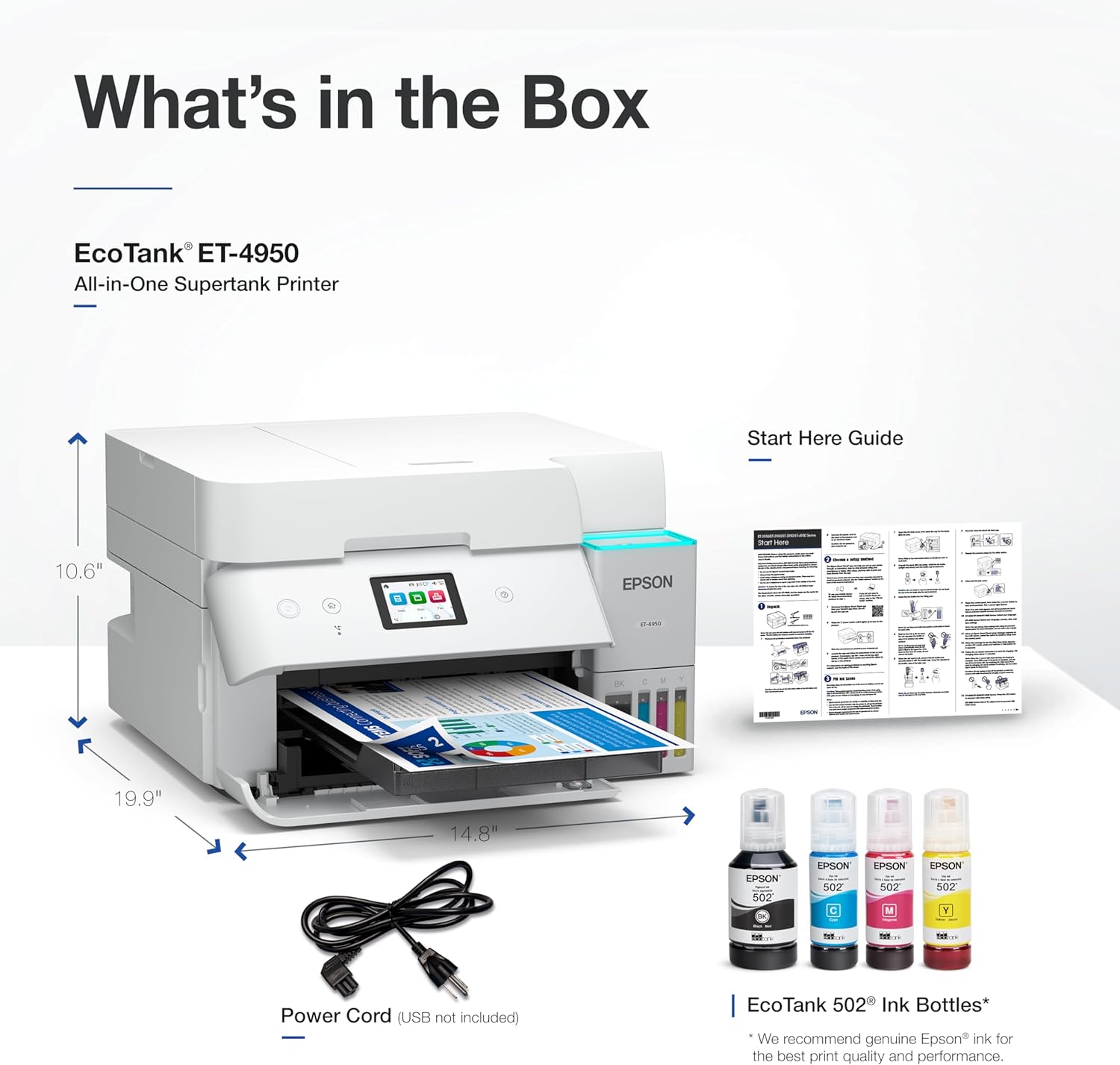 71FShsgTCeL._AC_SL1500_.jpg Epson EcoTank ET-4950 Wireless All-in-One Color Supertank Printer with up to 3 Years of Ink Refillable Tanks, Perfect for Office, 18 PPM, 2.4" Colorful Touchscreen, Auto Document Feeder - White