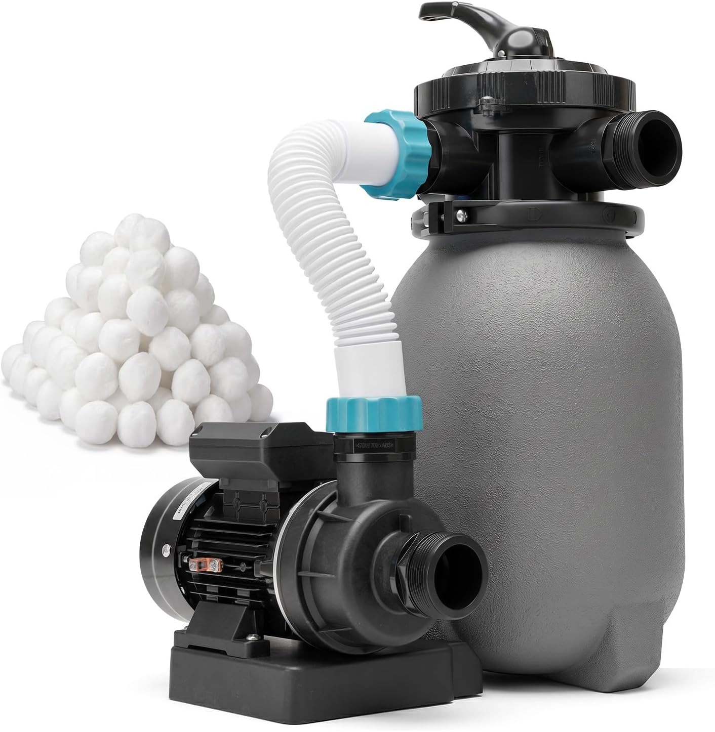 XtremepowerUS Sand Filter Pump System for Above Ground Swimming Pool, Multi-Port Valve, 2,220–4,500 GPH, Up to 18,000 Gallons, Multiple Sizes (10" Sand Filter with Pump)