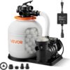 VEVOR FlashPure Sand Filter Pump, 16 in for Above Ground Pool, 1 HP 4400 GPH, Swimming Pool Filter System with Timer, 6X Faster Filtration with Media Installed, Leak-Resistant, Ready to Use Out of Box