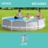INTEX 26701EH Prism Frame Premium Above Ground Swimming Pool Set: 10ft x 30in – Includes 330 GPH Cartridge Filter Pump – SuperTough Puncture Resistant – Rust Resistant – 1185 Gallon Capacity