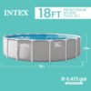 INTEX Prism Frame 18 ft x 48 in Above Ground Pool Set, Round Swimming Pool with Steel Frame, 1500 GPH Cartridge Filter Pump, Ladder, Cover, & Ground Cloth