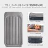 INTEX 64131ED Dura-Beam Plus Deluxe Pillow: Fiber-Tech – Twin Size – Built-in Electric Pump – 16.5in Bed Height – 300lb Weight Capacity