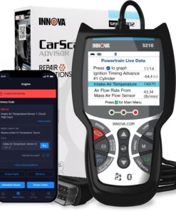 Innova 5210 OBD2 Scanner & Engine Code Reader, Battery Tester, Live Data, Oil Reset, Car Diagnostic Tool for Most Vehicles, Bluetooth Compatible with America's Top Car Repair App