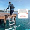 VEVOR Flip-Up Dock Ladder, 6-Step, Heavy-Duty Aluminum Alloy Pontoon Boat Swim Ladder, with Non-Slip Wide Steps, 350 lbs Weight Capacity, Pull Rope Assist, Comfort Use for Lake Pool Marine Boarding