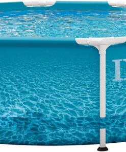 Intex 28206EH Large Round Above Ground Swimming Pool with Reinforced Sidewalls and Metal Frame for Backyard or Outdoor Use, 10 Foot by 30 Inch