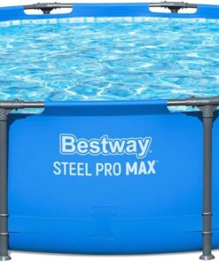 Bestway Steel Pro MAX 12’ x 30" Above Ground Pool, Round Metal Frame Outdoor Swimming Pool for Backyard, Blue, Pool ONLY