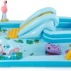 Intex 96" x 78" x 28" Inflatable Jungle Adventure Play Center Spray Kiddie Pool - Backyard Kids Water Slide, Outdoor Blow-Up Splash Pad for Toddlers