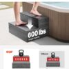 VEVOR Hot Tub Steps, 2-Step Spa Outdoor Stairs, Heavy Duty 25 inch Wide HIPS Above-Ground/Inflatable Pool Step with 600 lbs Weight Capacity, Multi-Use for Porch, Patio, Deck, Campers, Graphite Gray