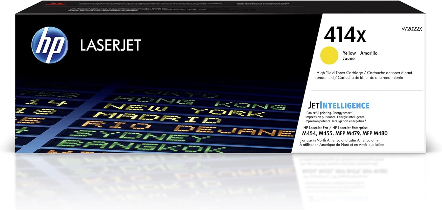 HP 414X Yellow Toner Cartridge | Works with Color LaserJet Enterprise M455dn, MFP M480f, Pro M454, MFP M479 Series | W2022X