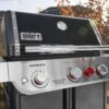 Weber Genesis E-325 Liquid Propane Gas Grill for Outdoor Cooking, 3 Burners, Black – Porcelain-Enameled, Cast-Iron Grates, PureBlu Burners & Sear Zone