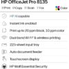 HP OfficeJet Pro 8135 Wireless All-in-One Color Inkjet Printer, Print, Scan, Copy, Fax, ADF, Duplex Printing Best-for-Home-Office, 3 Month Trial of Instant Ink Included, AI-Capable (C2VK1A)