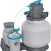 Bestway 2,200 Gallon Sand Filter Pool Pump for Above Ground Swimming Pools up to 14,400 Gallons with Pre-Filter Strainer Basket & Valve Adapter Set