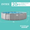 INTEX Prism Frame 20 ft x 52 in Above Ground Pool Set, Round Swimming Pool with Steel Frame, 1500 GPH Cartridge Filter Pump, Ladder, Cover, & Ground Cloth INTEX Prism Frame 20 ft x 52 in Above Ground Pool Set, Round Swimming Pool with Steel Frame, 1500 GPH Cartridge Filter Pump, Ladder, Cover, & Ground Cloth