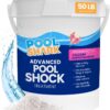 POOL SHARK 68% Calcium Hypochlorite Pool Shock | 50 lb Bucket Chlorine Granules | Pool Shock Treatment for Swimming Pools | Inground & Above Ground Pool Cleaning, Fast-Acting Chlorine Shock