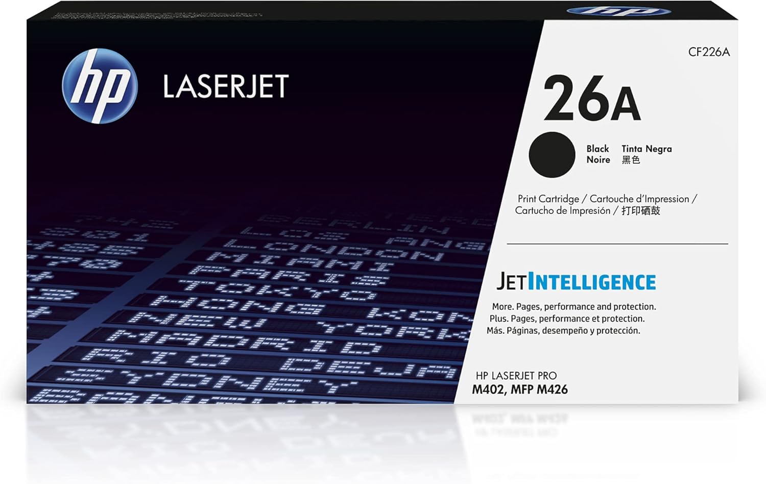 HP 26A Black Toner Cartridge Printers | Works with LaserJet Pro M402 Series; LaserJet Pro MFP M426 Series | CF226A