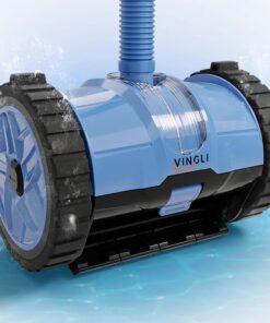(2025 Upgrade) VINGLI Automatic Suction-Side Pool Vacuum Cleaner, Powerful Wall-Climbing Sweeper for Inground Pools, Includes 39.6ft Tangle-Free Hose (Blue&Gray)
