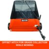 Agri-Fab 44 In Tow-Behind Lawn Sweeper with 28 Cu Ft Flow-Through Hopper Bag, Adjustable Brush Height, and Dump From Seat Handle