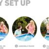 INTEX Rectangular Frame 14 ft 9 in x 7 ft 3 in x 33 in Above Ground Pool, Swimming Pool with Steel Frame, Pump Not Included