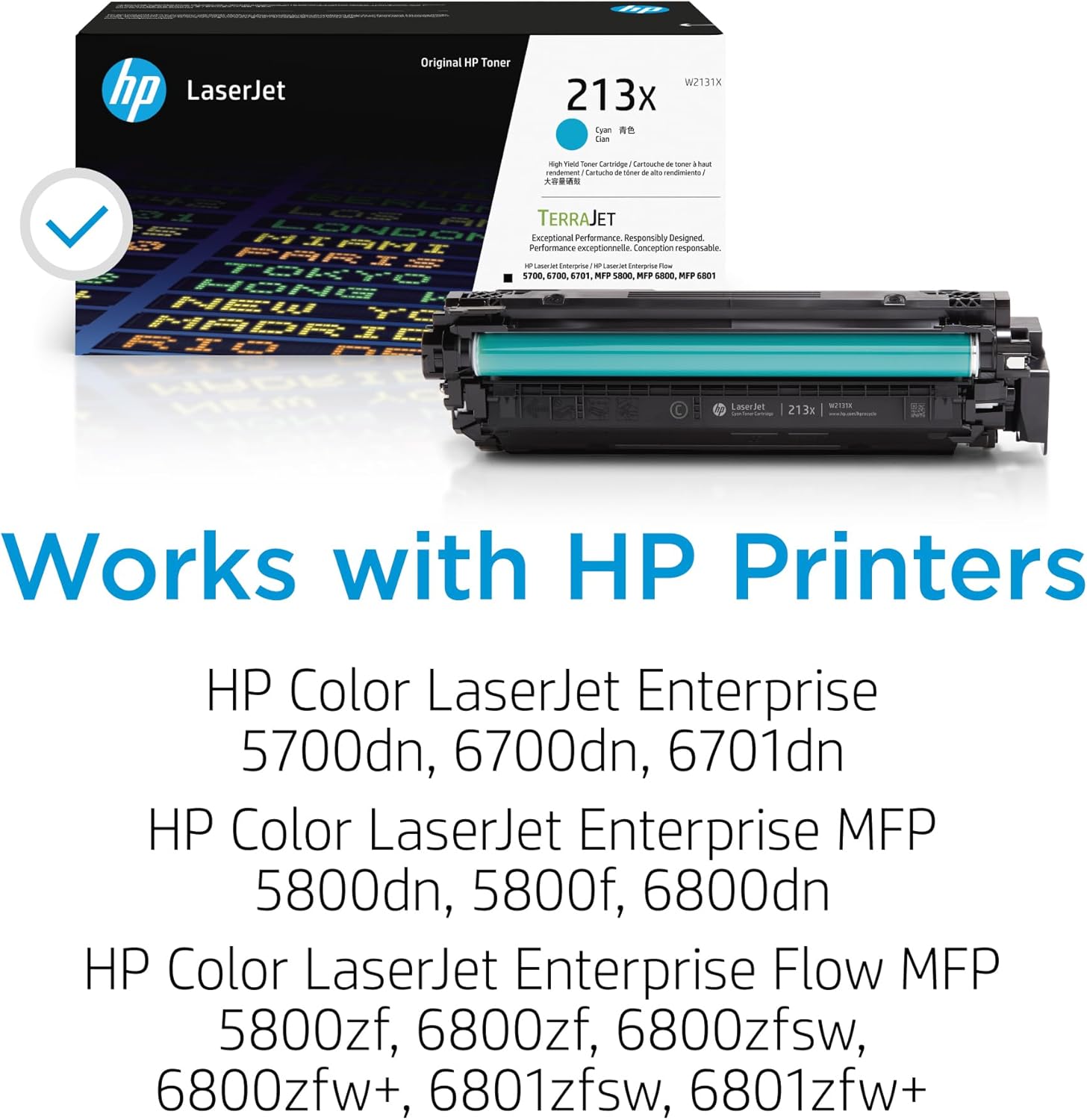 71Qbjv6SmAL._AC_SL1500_.jpg HP 213X High Yield Cyan Original LaserJet Toner Cartridge, W2131X. Works LaserJet Enterprise 5700, 5800, 6700, 6701, 6800, 6801