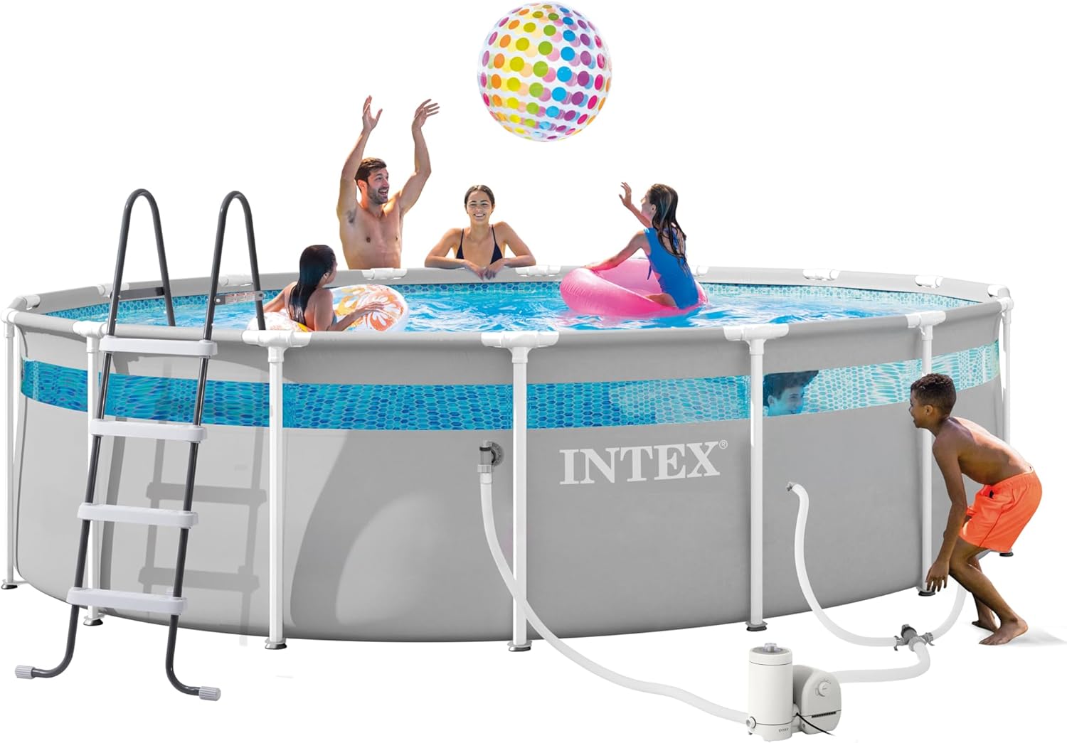 INTEX 26729MZ 16ft x 48in Prism Frame Clearview Above Ground Swimming Pool Set, Includes 1500 GPH Cartridge Filter Pump, SuperTough Puncture Resistant, Rust Resistant, 5061 Gallon Capacity INTEX 26729MZ 16ft x 48in Prism Frame Clearview Above Ground Swimming Pool Set, Includes 1500 GPH Cartridge Filter Pump, SuperTough Puncture Resistant, Rust Resistant, 5061 Gallon Capacity