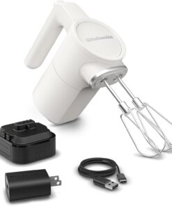 KitchenAid Go Cordless Hand Mixer, Metal - KHMR762, Porcelain White